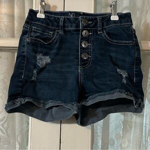 😉Bundle Days😉 No Boundaries Juniors 4 Button Dark Blue High Rise Denim Shorts
